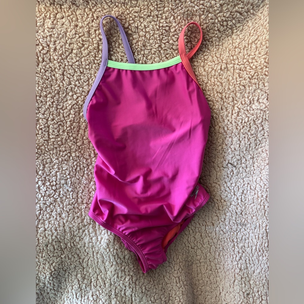 Girls 14 Speedo swimsuit racer back